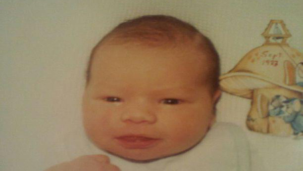 Me as a baby and being respectful of grown men who are minding their own business.